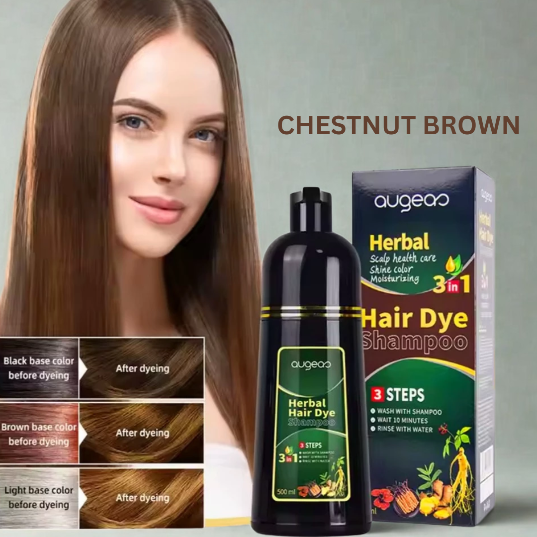 Augeas, Hair Dye Shampoo Chestnut Brown 500ml Augeas, Hair Dye Shampoo Chestnut Brown 500ml